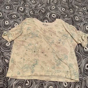 Floral crop top in muted tones